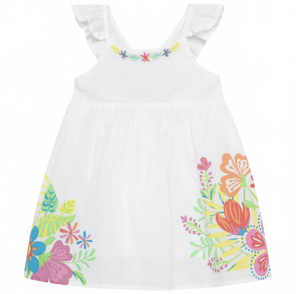 NEW PEEK AREN'T YOU CURIOUS kid's flower print dress in white